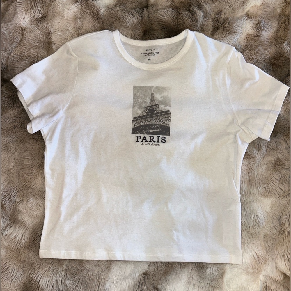 Abercrombie & Fitch Paris Graphic Embroidered Skimming Tee